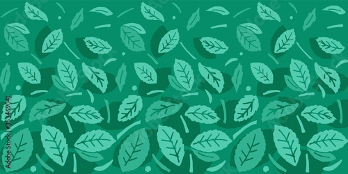 mint leaves green illustration background