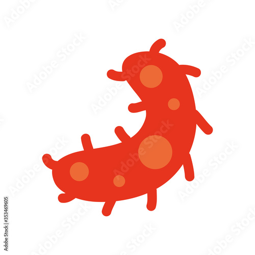 virus bacteria icon, flat style