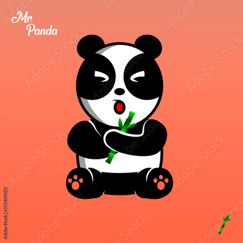 Panda y bambú