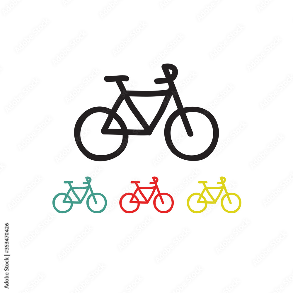 bicycle doodle icon, vector illustration bicycle doodle icon, vector illustration