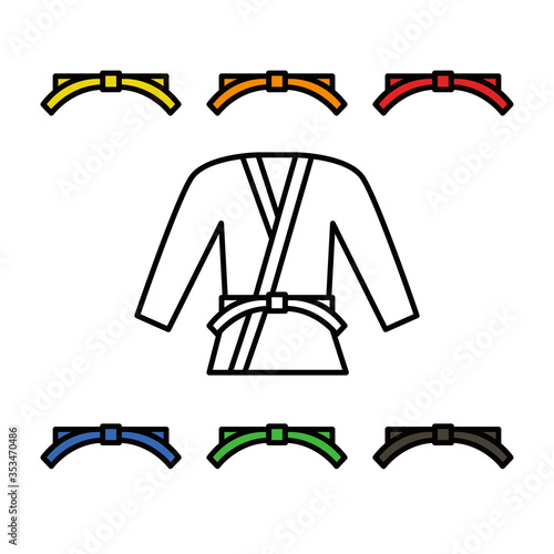 Fotografija martial arts suit line icon, vector illustration