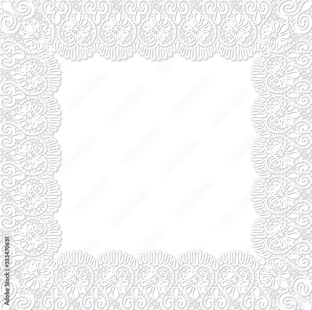 Template frame lace design for card