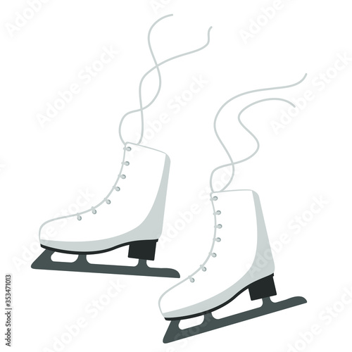 Ice skates vector icon. Skates vector isolated flat image on white background