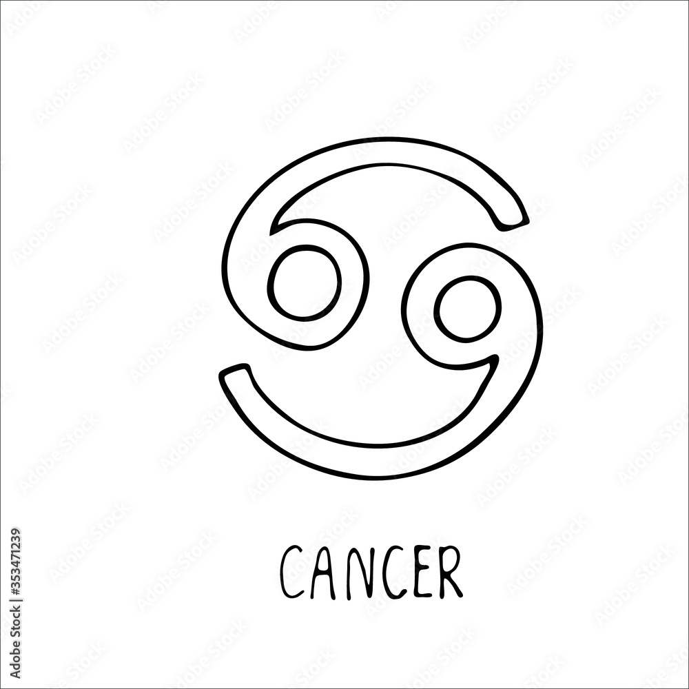 Cancer isolated single simple astrology sign in vector Cancer isolated single simple astrology sign in vector