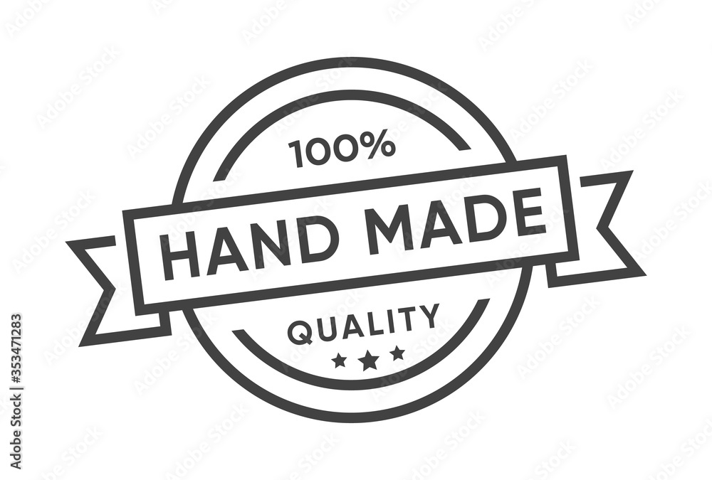 Obraz premium Hand Made Stamp vector icon