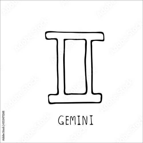 Gemini isolated single simple astrology sign in vector
