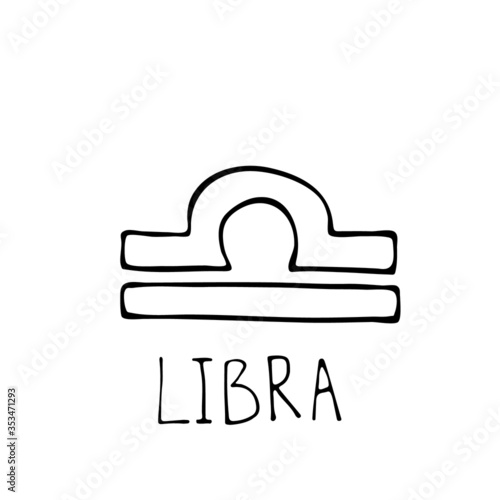 Libra isolated single simple astrology sign in vector