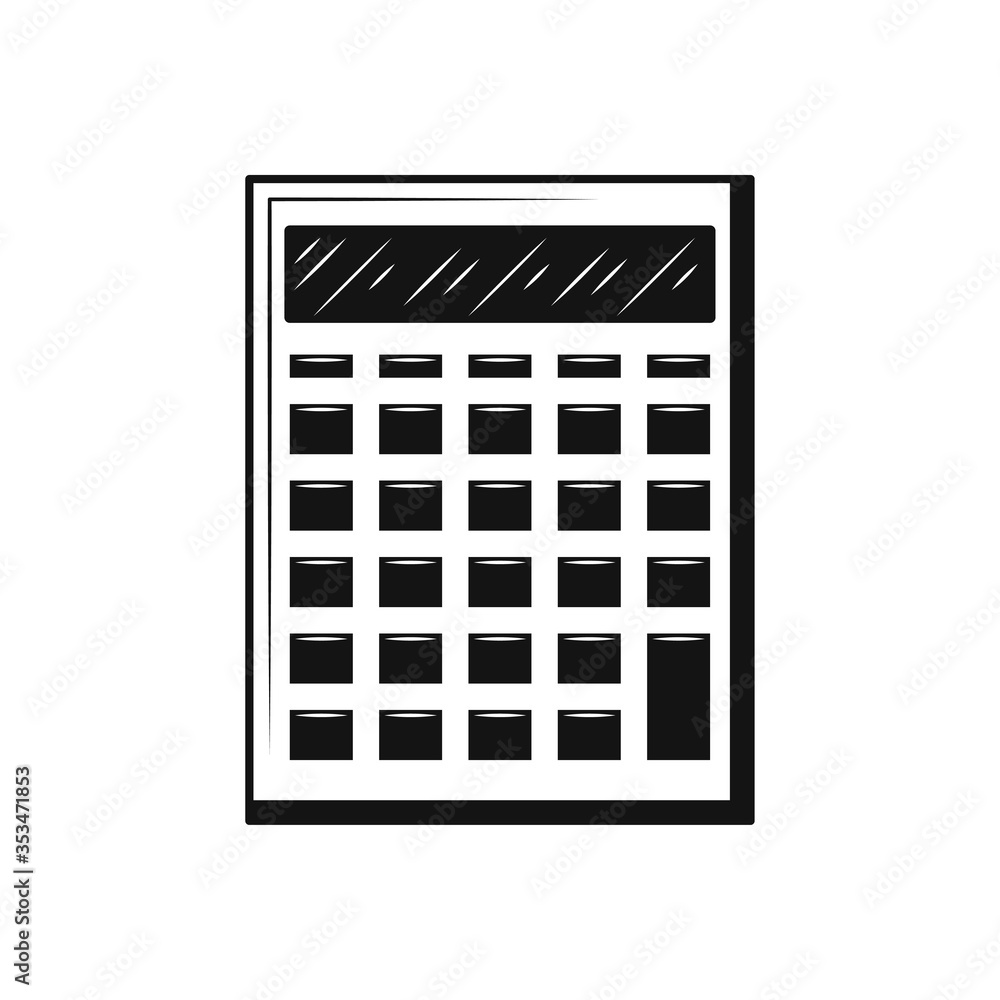 Vector calculator icon Symbol flat design black icon on white background. Vector calculator icon Symbol flat design black icon on white background.