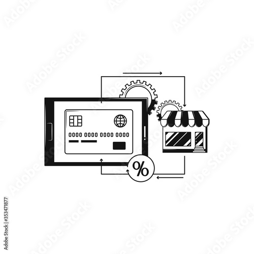 E-commerce, retail, shopping icon flat design black icon on white background.