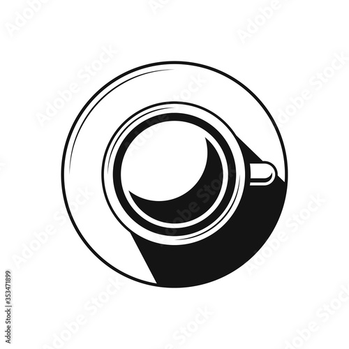 Coffee cup or Tea cup icon Symbol flat design black icon on white background.