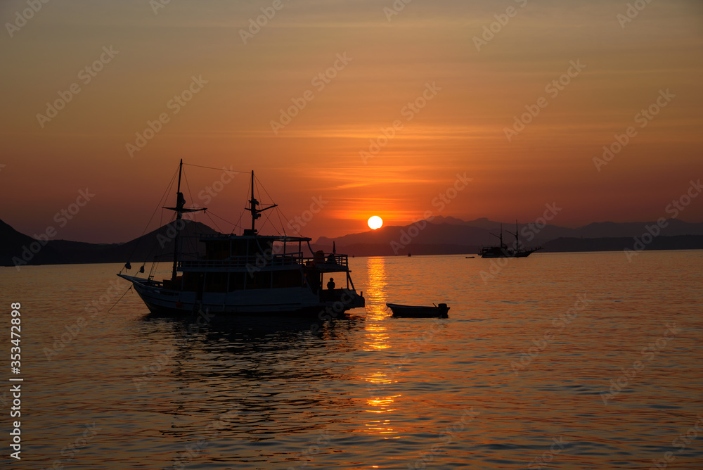 Beautiful view of Padar Island during sunrise at Komodo National Park, East Nusa Tenggara, Indonesia
