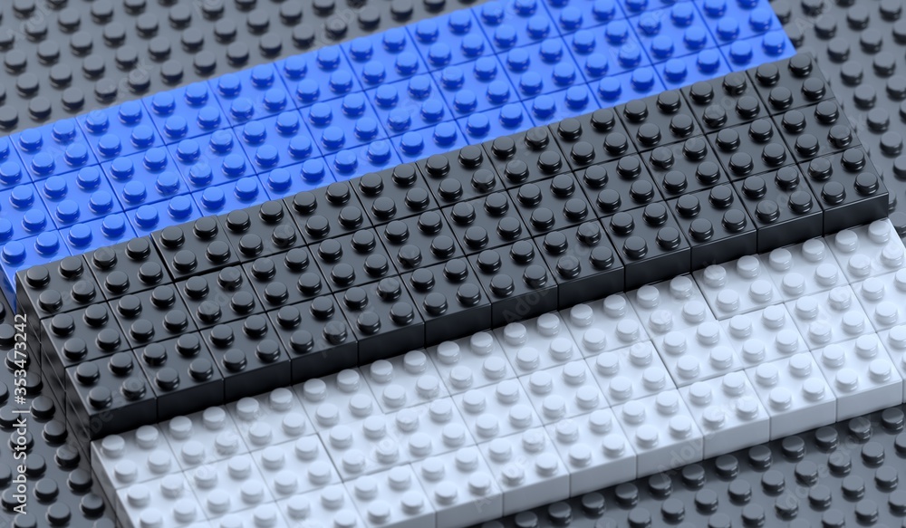 Flag of Estonia made of plastic block bricks Flag of Estonia made of plastic block bricks
