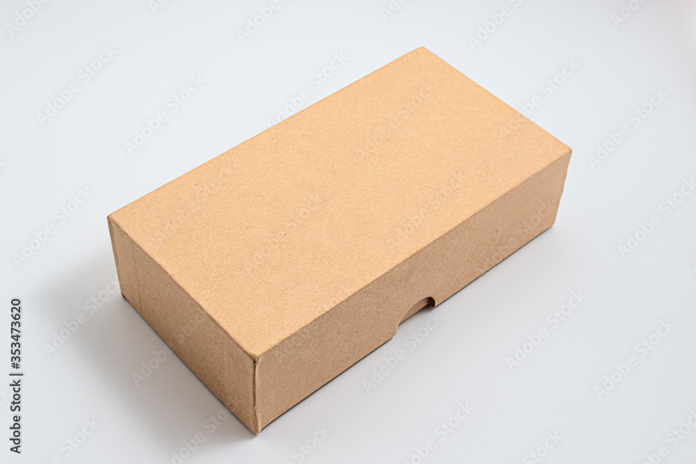 cardboard box mockup template on white background
