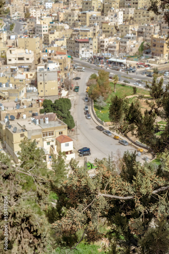 AMMAN, JORDAN - FEBRUARY 15: Streets of Amman the capital city of Jordan, on 15th February 2019 in Amman, Jordan.