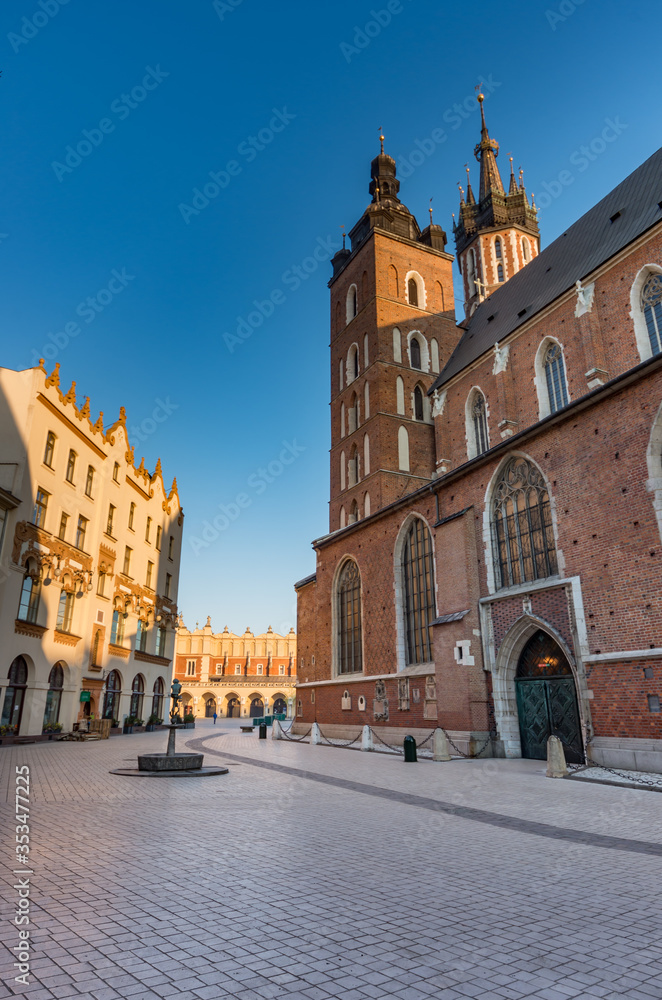St Mary's church in the morning, Krakow, Poland