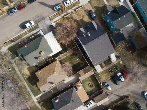 Overhead of residential neigborhood photo