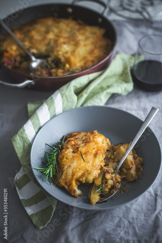 greek moussaka with potatto and eggplant