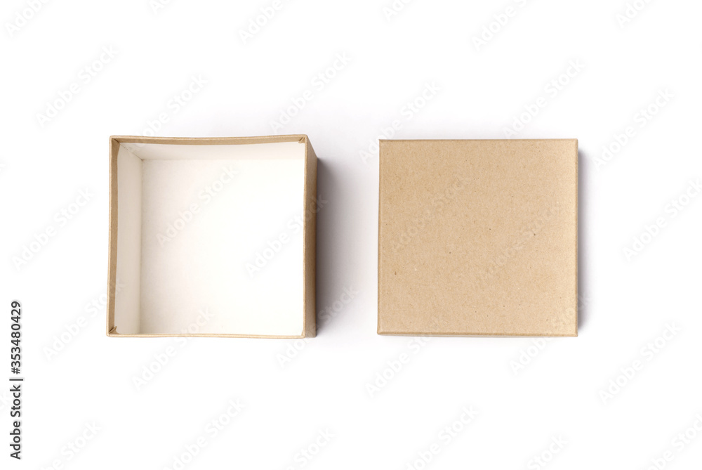 craft box with white middle isolated on white background craft box with white middle isolated on white background
