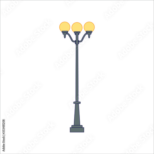 street lamps. illustration for web and mobile