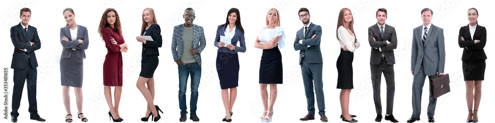 group of successful business people standing in a row. group of successful business people standing in a row.