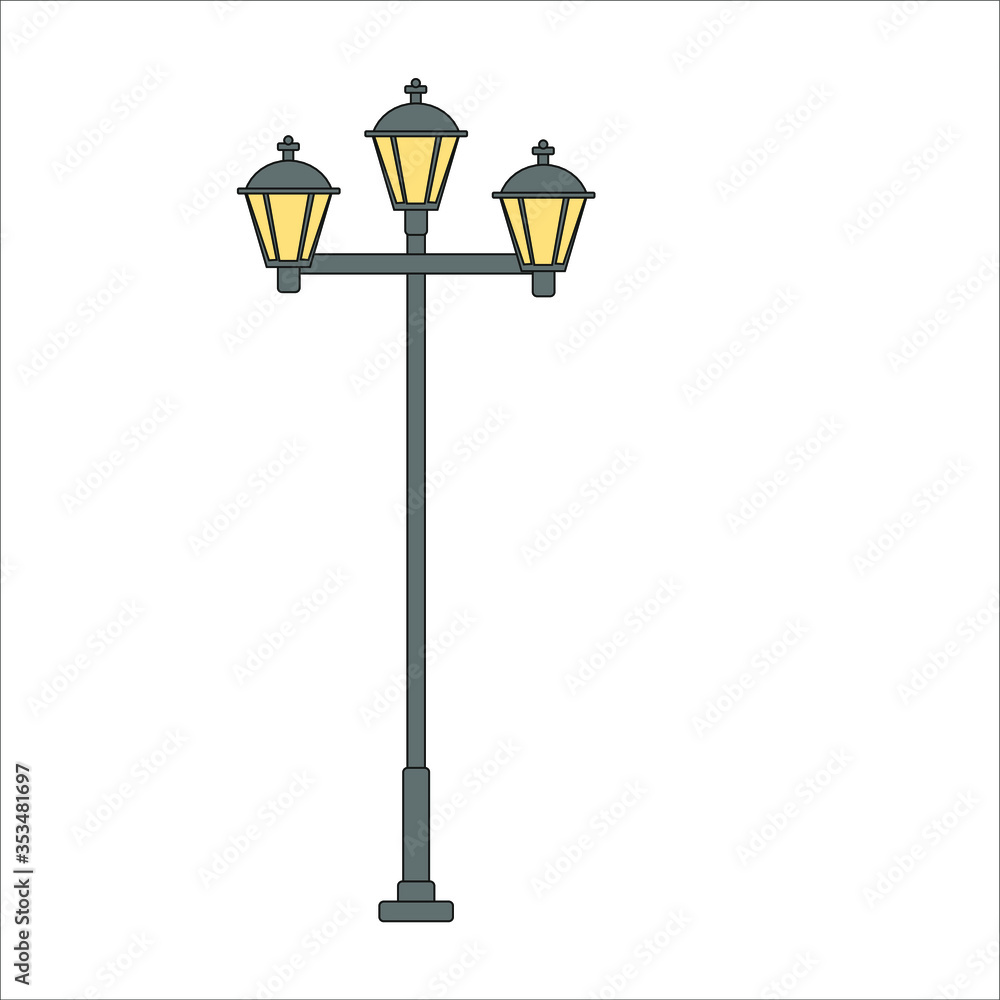 street lamps. illustration for web and mobile