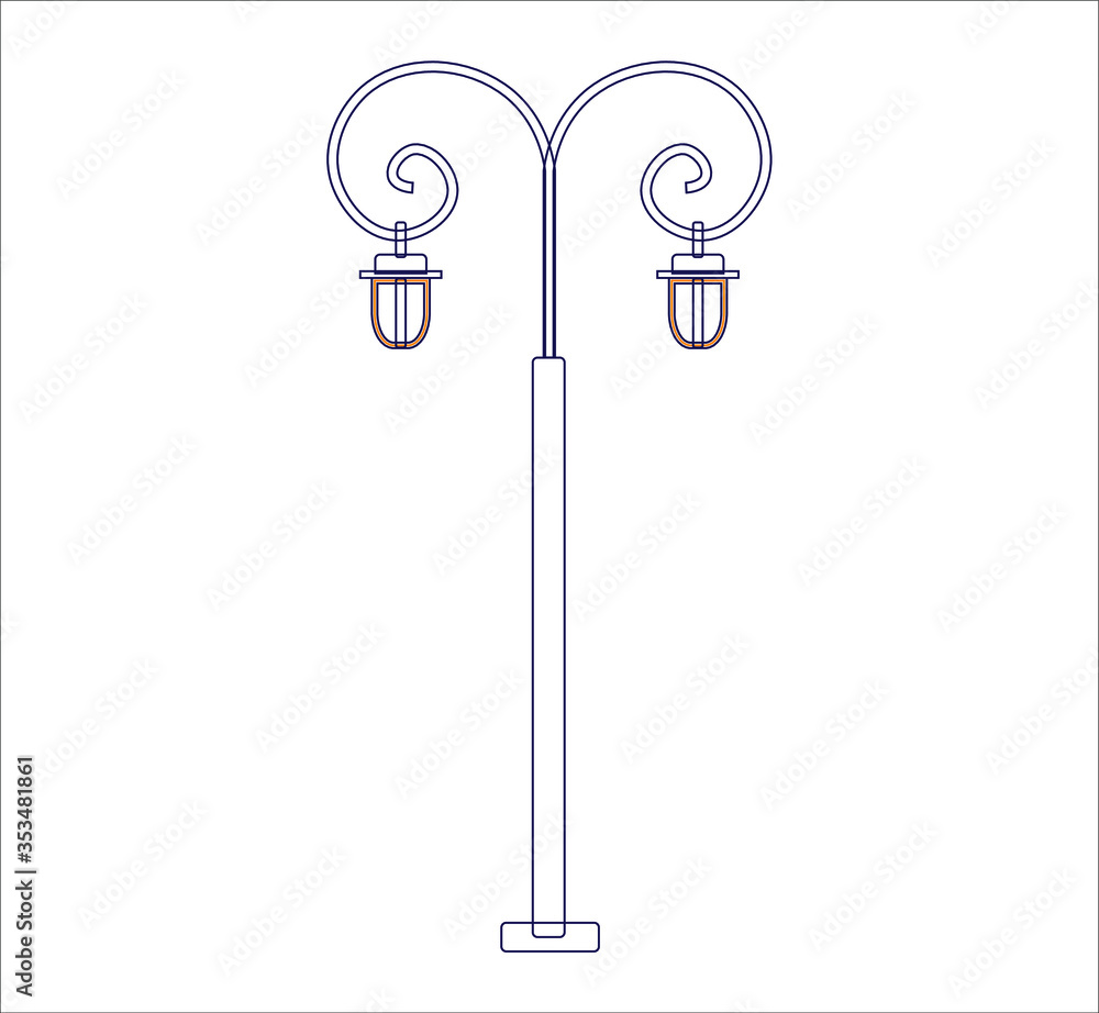 street lamps. illustration for web and mobile street lamps. illustration for web and mobile