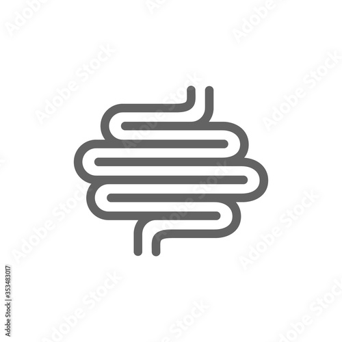 Intestines line icon. Human intestinal tract vector illustration isolated on white.