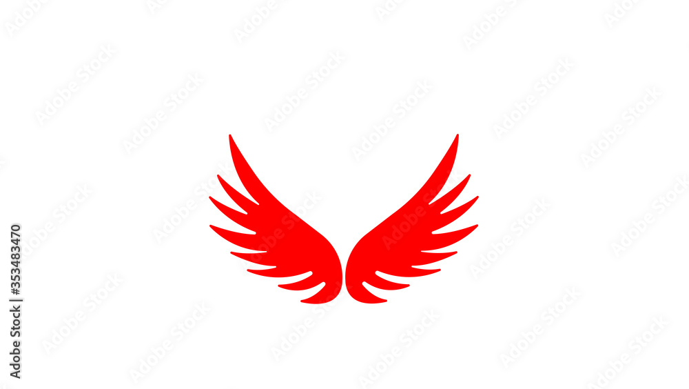 Obraz premium Pair of spread out eagle bird or angel wings