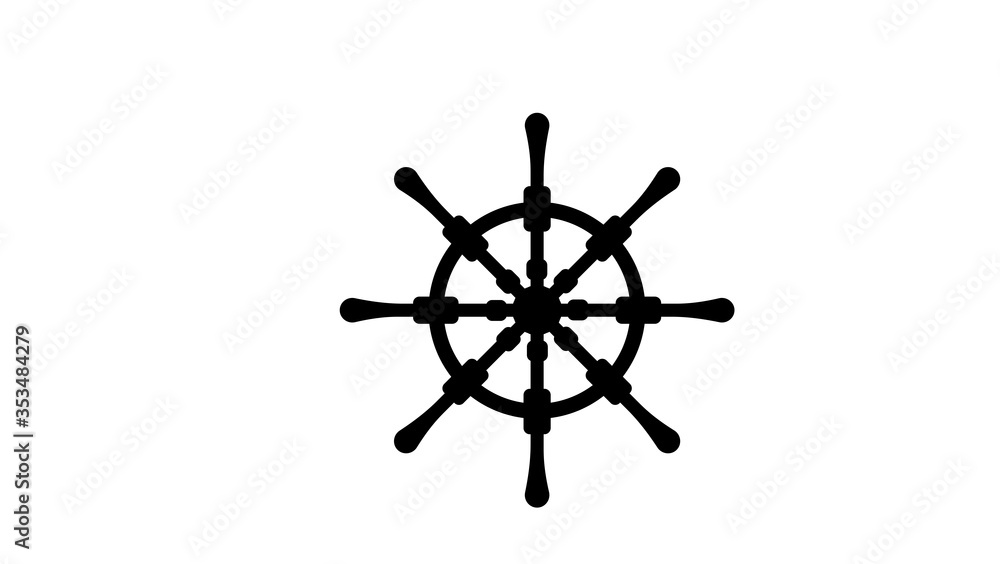 Ship steering wheel icon illustration Ship steering wheel icon illustration