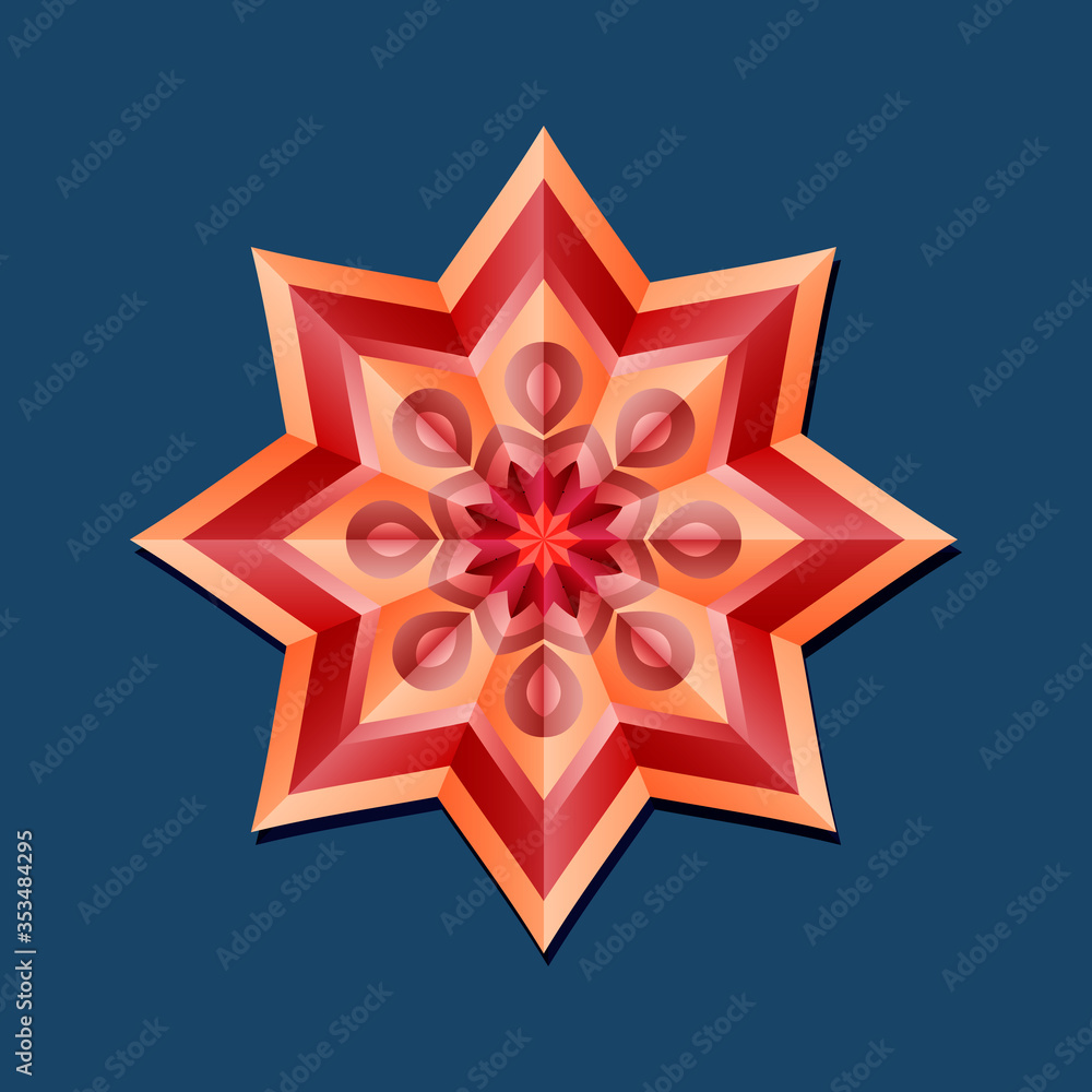This is a polygonal pattern. This is a red geometric mandala. Asian floral pattern. This is a polygonal pattern. This is a red geometric mandala. Asian floral pattern.
