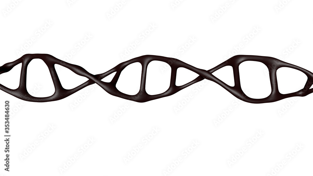Spiral DNA Molecule in 3D. A macromolecule that stores the genetic program for the development and functioning of living organisms. Spiral DNA Molecule in 3D. A macromolecule that stores the genetic program for the development and functioning of living organisms.