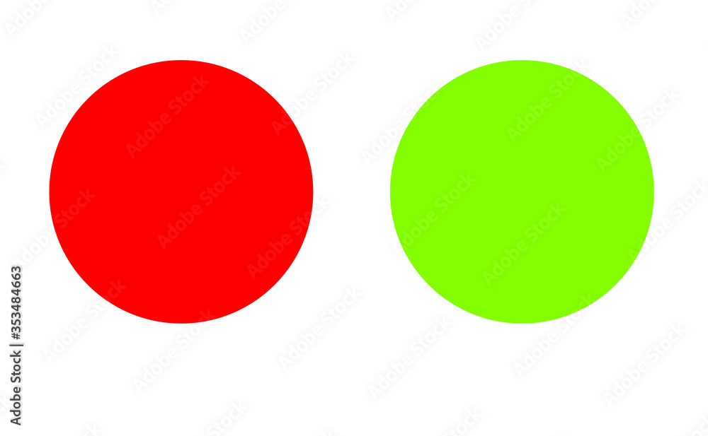 Red and green shiny buttons. Round glass web icons Red and green shiny buttons. Round glass web icons