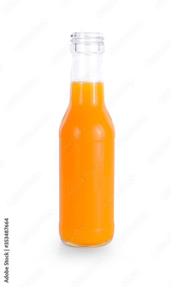 Orange juice bottle on white background Orange juice bottle on white background