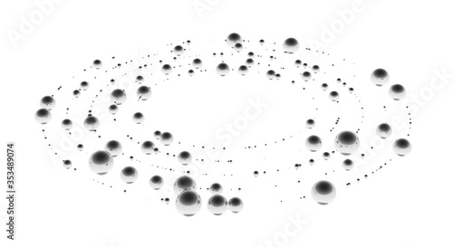 design element. 3d illustration. rendering. glossy balls circle abstract background