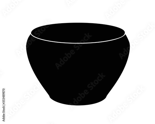 Pot silhouette - pottery folk product. Pot - vector silhouette picture for a logo or sign. Traditional earthenware - pictogram