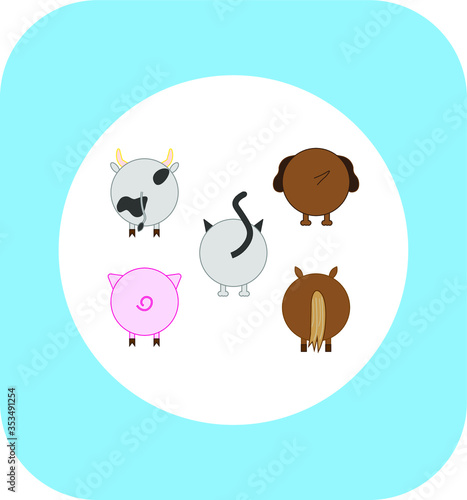 collection of domestic animal icons. illustration for web and mobile