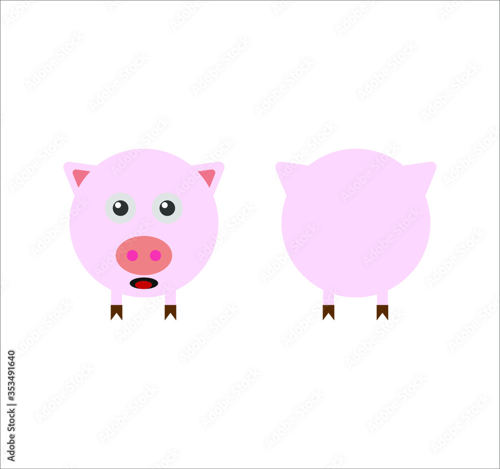 pig shaped icon. illustration for web and mobile pig shaped icon. illustration for web and mobile