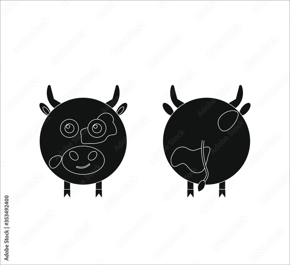 cow shaped icon. illustration for web and mobile cow shaped icon. illustration for web and mobile