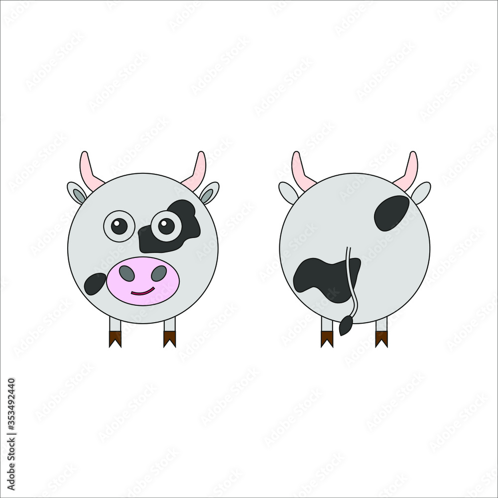 cow shaped icon. illustration for web and mobile cow shaped icon. illustration for web and mobile