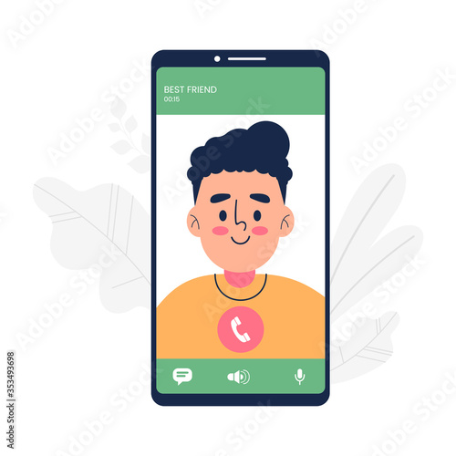 Video call application vector illustration