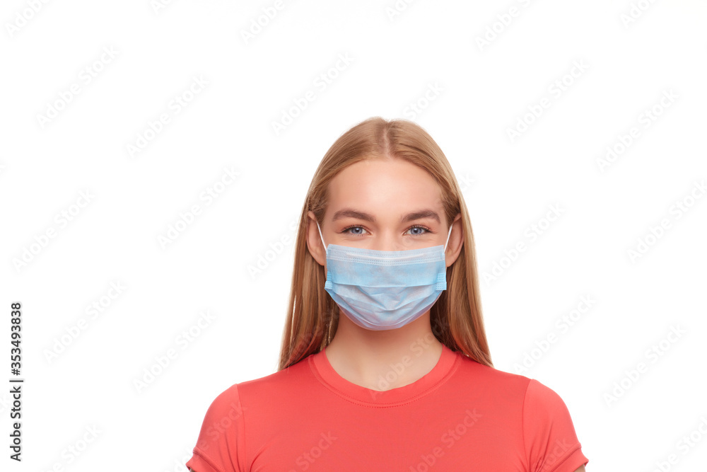 Women with Surprise Eye and Medical mask. Women with Surprise Eye and Medical mask.