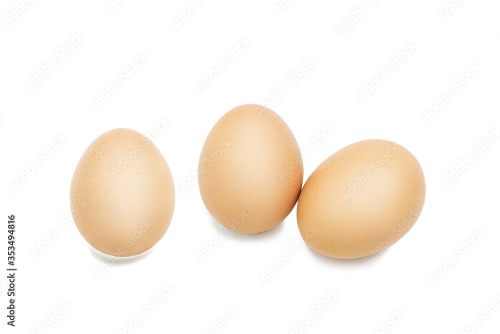 Fresh organic eggs isolated on white background Fresh organic eggs isolated on white background