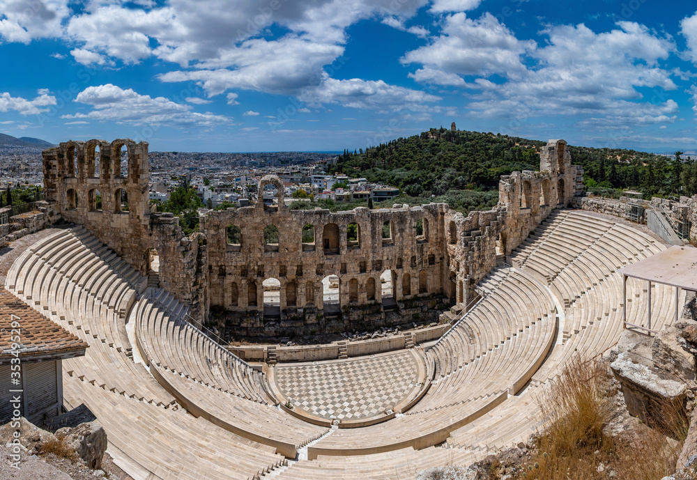 Odeon of Herodes Atticus on Acropolis hill in Athens, Greece