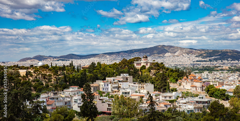 National observatory of Athens, view from Areopagus hill in Greece
