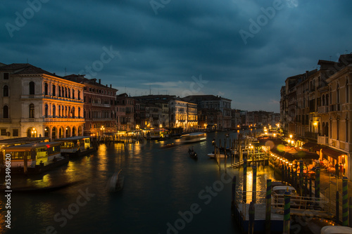 Venice  ITALY - AUGUST 12  Night view of Grand Canal on August 12th 2014 in Venice  Italy.