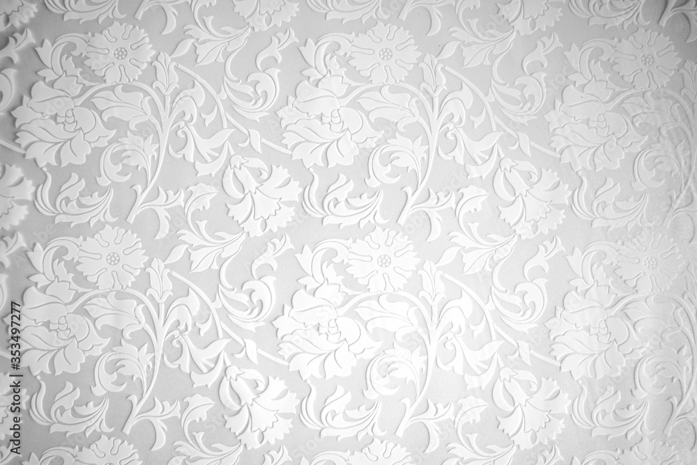 white seamless pattern with floral elements background white seamless pattern with floral elements background