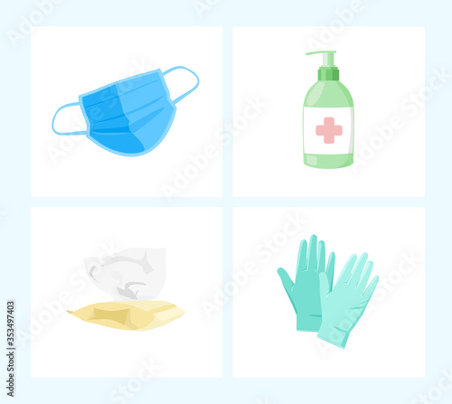 Virus equipment protection set, Vector	