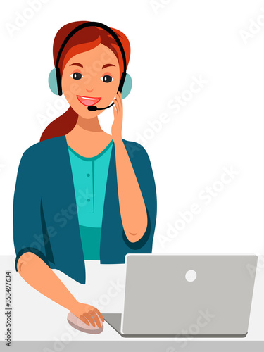 Vector character illustration hotline Call center