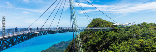 Modern construction - Sky bridge on Langkawi island. Adventure holiday. Tourist attraction of Malaysia