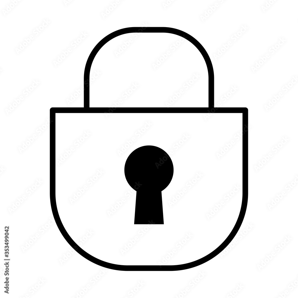 safe padlock line style icon safe padlock line style icon
